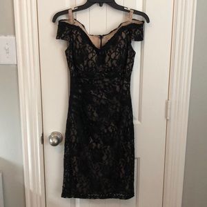 Black Lace Fitted Event Dress